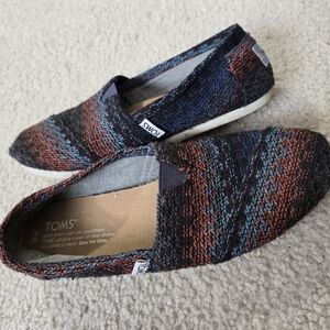 TOMS ESPADRILLE Womens Shoes Stripes Woven Wool Classic Size 6